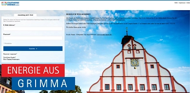 Kundenportal_EnergieausGrimma Der Giebel des historischen Rathauses zu Grimma mit klarem Himmel im Hintergrund © Stadtwerke Grimma GmbH